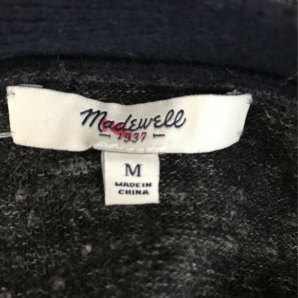 Madewell Cardigan Sweater Gray Blue Color Block M - Picture 5 of 7